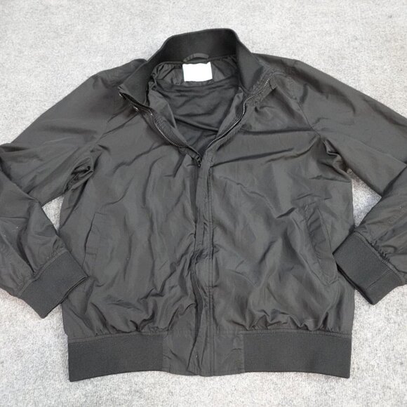 Everlane Mens Windbreaker Jacket L Black Full Zip Harrington - Picture 1 of 7